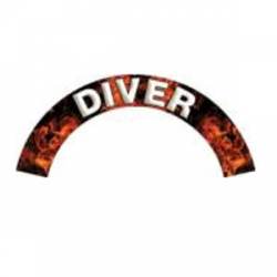 Diver - Fire/Flame Reflective Helmet Crescent Rocker