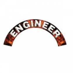 Engineer - Fire/Flame Reflective Helmet Crescent Rocker