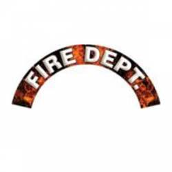 Fire Dept. - Fire/Flame Reflective Helmet Crescent Rocker