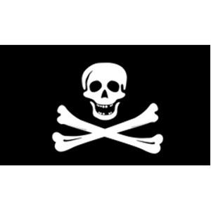 Skull Crossed Swords Flag - Reflective Sticker at Sticker Shoppe