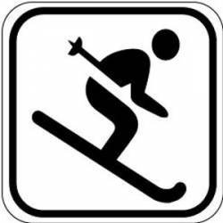 Downhill Skiing Symbol - Sticker