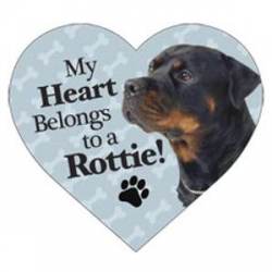 My Heart Belongs To A Rottie - Heart Magnet