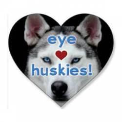 Eye Love Huskies - Heart Magnet