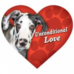 Great Dane Unconditional Love - Heart Magnet