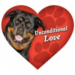 Rottweiler Unconditional Love - Heart Magnet