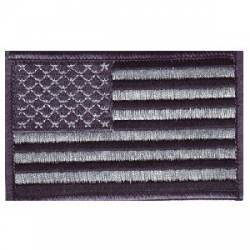 USA Gray Toned - Flag Embroidered Iron On Patch