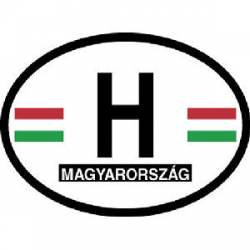 H Hungary Magyarorszag - Reflective Oval Sticker