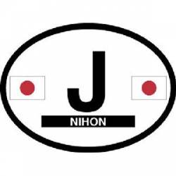 J Japan Nihon - Reflective Oval Sticker