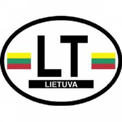 LT Lithuania Lietuva - Reflective Oval Sticker