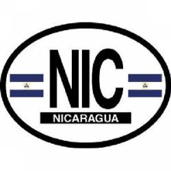 NIC Nicaragua - Reflective Oval Sticker