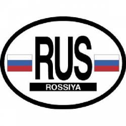 RUS Russia Rossiya - Reflective Oval Sticker