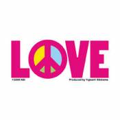 Love Pink Peace Sign - Mini Sticker