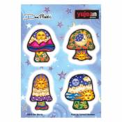 Dan Morris Night Day Moon Sun Mini Mushroom - Set of 4 Sticker Sheet