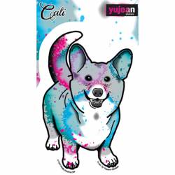 Cali's Corgi Sugar Skull Dog Head - Vinyl Sticker