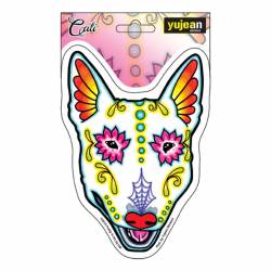 Cali's Bull Terrier Sugar Skull Dog Head - Vinyl Sticker