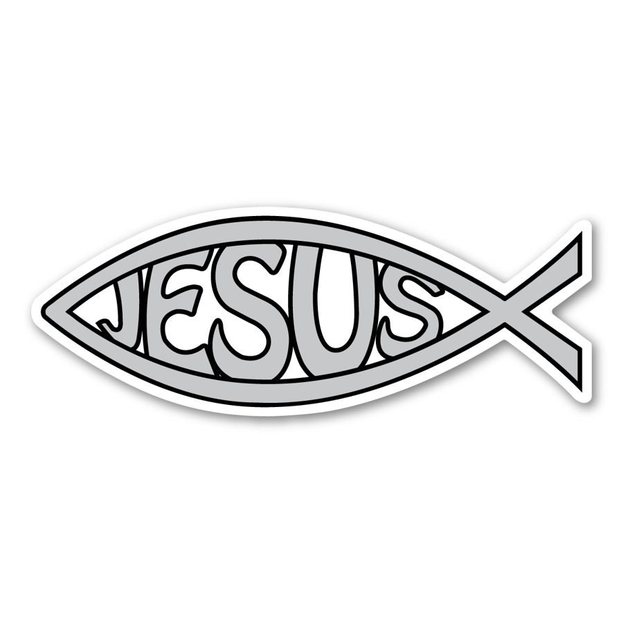 Silver Jesus Fish - Magnet at Sticker Shoppe