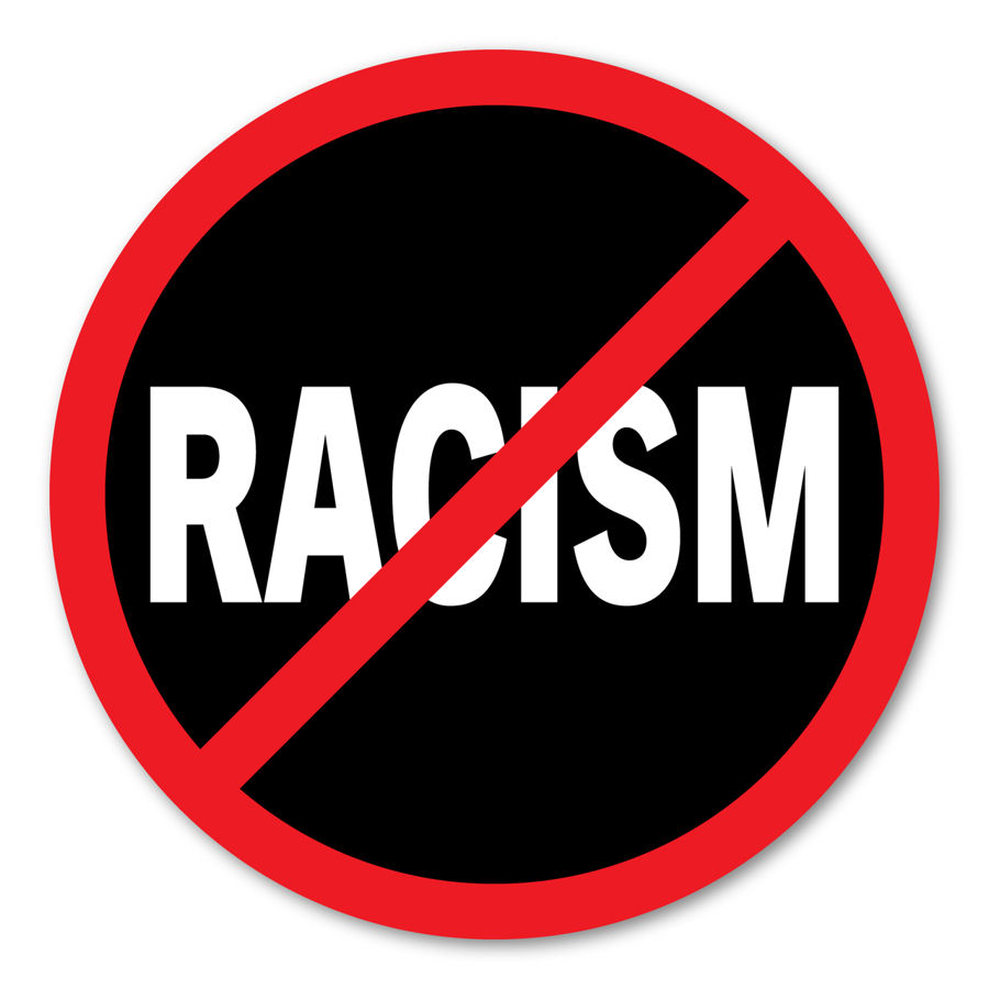 Anti Racism Red Slash - Circle Magnet at Sticker Shoppe