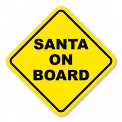 Santa On Board Yellow Diamond - Magnet