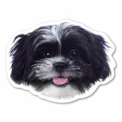 Black and White Shih Tzu - Dog Head Magnet