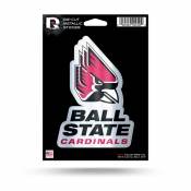 Ball State University Cardinals - Metallic Die Cut Vinyl Sticker