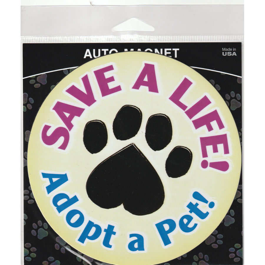 Save A Life Paw Adopt A Pet - Circle Magnet at Sticker Shoppe