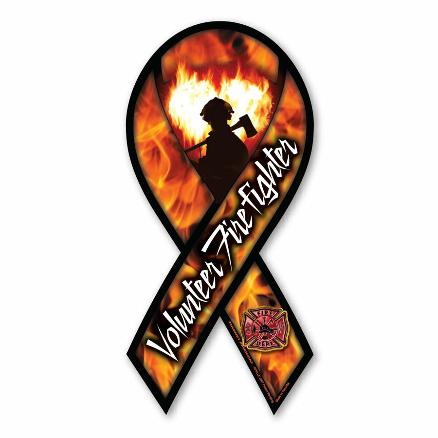 Volunteer Firefighter Ribbon Magnet At Sticker Shoppe