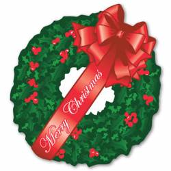 Merry Christmas Wreath - Magnet