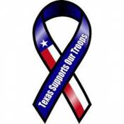 Texas Supports Troops - Mini Ribbon Magnet