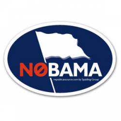 NOBAMA White Flag - Oval Sticker