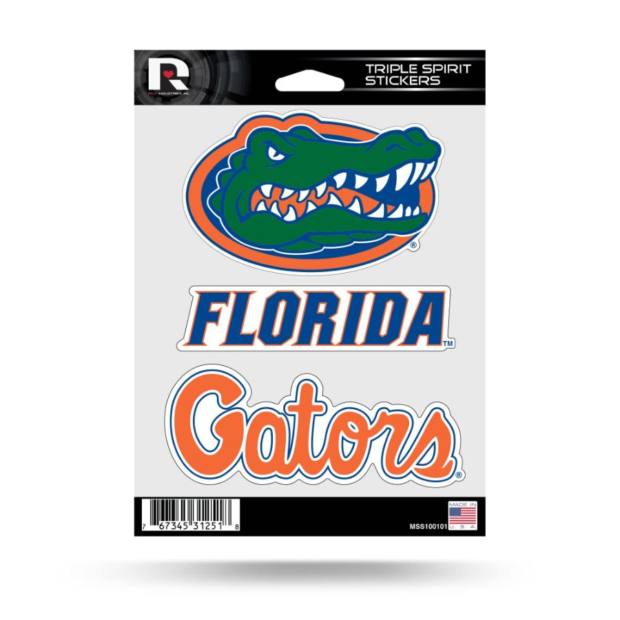 University Of Florida Gators - Sheet Of 3 Triple Spirit Stickers at ...