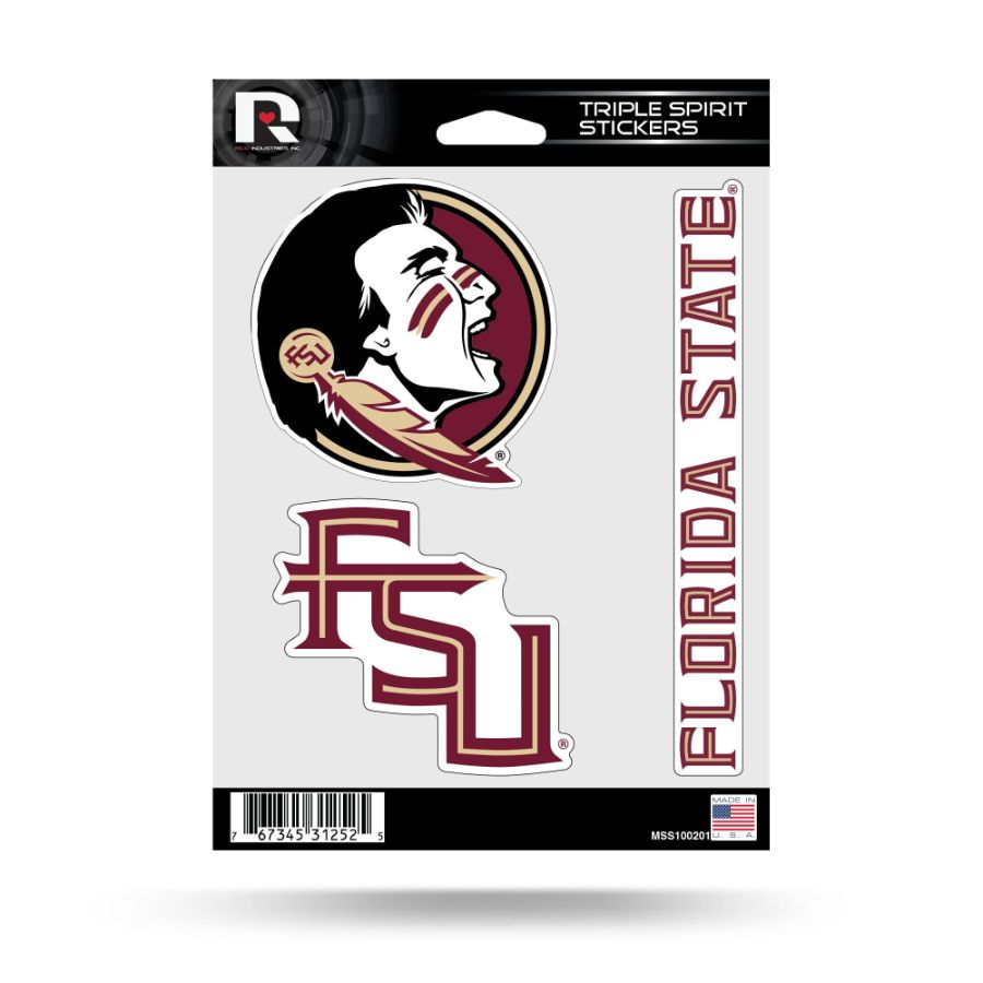 Florida State University Seminoles - Sheet Of 3 Triple Spirit Stickers ...