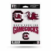 University Of South Carolina Gamecocks - Sheet Of 3 Triple Spirit Stickers