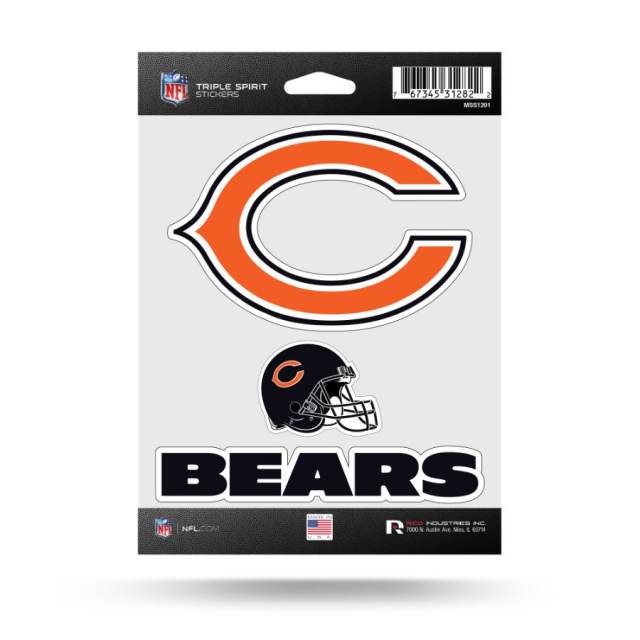 Chicago Bears Decal 8x8 Die Cut White