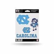 University Of North Carolina Tar Heels - Sheet Of 3 Triple Spirit Stickers