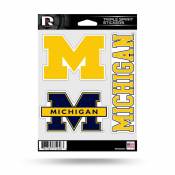 University Of Michigan Wolverines - Sheet Of 3 Triple Spirit Stickers