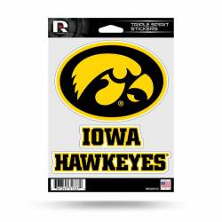 University Of Iowa Hawkeyes - Sheet Of 3 Triple Spirit Stickers