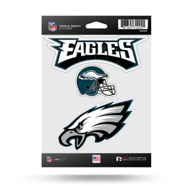 Philadelphia Eagles Retro Logo - Sheet Of 3 Stickers at Sticker Shoppe