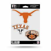 University Of Texas Longhorns - Sheet Of 3 Triple Spirit Stickers