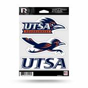 University of Texas at San Antonio Roadrunners - Sheet Of 3 Triple Spirit Stickers