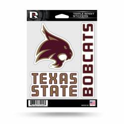Texas State University Bobcats - Sheet Of 3 Triple Spirit Stickers