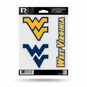 West Virginia University Mountaineers - Sheet Of 3 Triple Spirit Stickers