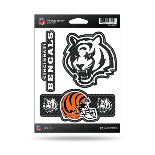 Cincinnati Bengals Helmet - Die Cut Carbon Fiber Vinyl Sticker at