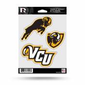 Virginia Commonwealth University Rams - Sheet Of 3 Triple Spirit Stickers