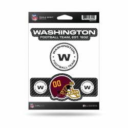 Washington Football Team - Sheet Of 3 Carbon Fiber Triple Spirit Stickers
