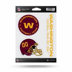 Washington Football Team - Sheet Of 3 Triple Spirit Stickers