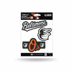 Baltimore Orioles - Sheet Of 3 Carbon Fiber Triple Spirit Stickers