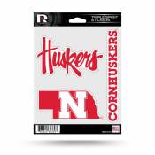 University Of Nebraska Cornhuskers  - Sheet Of 3 Triple Spirit Stickers