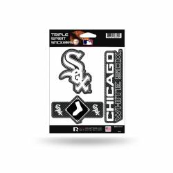 Chicago White Sox - Sheet Of 3 Carbon Fiber Triple Spirit Stickers