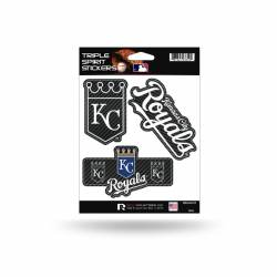 Kansas City Royals - Sheet Of 3 Carbon Fiber Triple Spirit Stickers