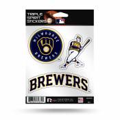 Milwaukee Brewers 2020 Logo - Sheet Of 3 Triple Spirit Stickers